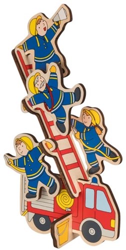 Goki Holz Stapelpuzzle Feuerwehr - Lernspielzeug Puzzle 8 Teile-2
