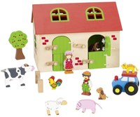 Goki ferme en bois maison de poupée 13 pièces jouet ferme-2