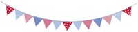 Goki guirlande en coton bleu-rouge pour fête et décoration-2
