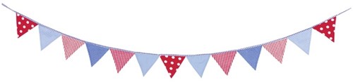 Goki guirlande en coton bleu-rouge pour fête et décoration-2