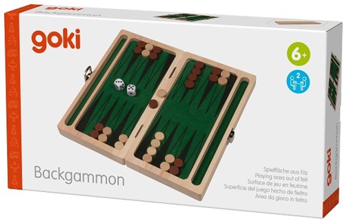 Goki Holz-Backgammon Spiel für Kinder und Erwachsene - FSC Holz-3