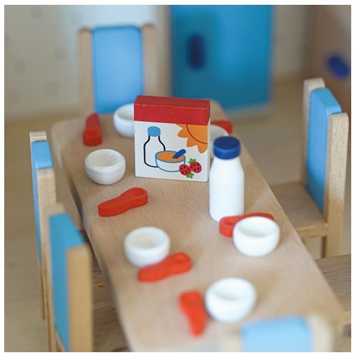 Goki Puppenhaus Küche Holz Möbelset Zubehör 30-teilig-3