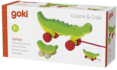 Goki Holz Nachziehtier Krokodil - Spielzeug für Kleinkinder-3