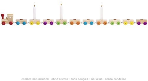 Goki train d'anniversaire en bois jouet décoration 75cm long-3