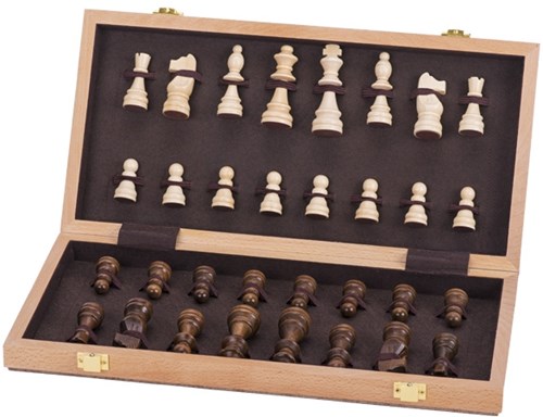 Goki Holz Schachspiel - strategisches Brettspiel im Koffer-3