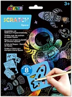 Avenir Scratch Art Spielzeug - Kratzen mit Papierschablonen Weltraum-3