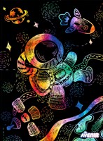 Avenir Scratch Art Spielzeug - Kratzen mit Papierschablonen Weltraum-2