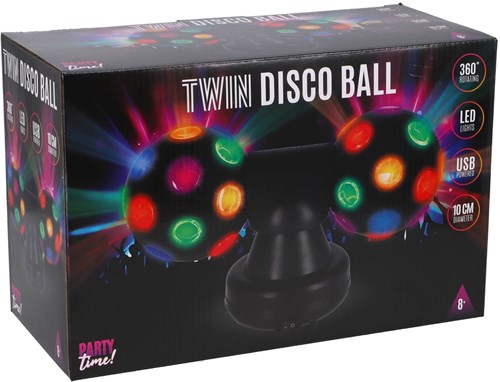 Disco twin disco bal 10 cm party time