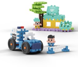 Marioinex Bauspielzeug Mini Waffle City Police Car & Jewelry Set