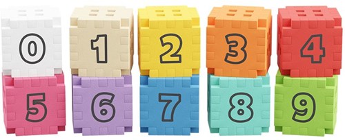 Marioinex Bauspielzeug Mini Waffle Edu Math Cubes 60 Stück
