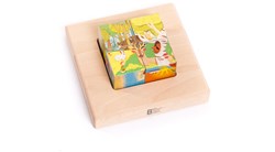 Bajo puzzle en blocs de bois paysages - jouet éducatif 4 blocs