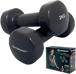 Set of 2 Vinyl Dumbbells 2.0kg