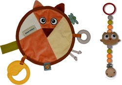 Dolce Toys Earth doudou & attache-sucette - Fiona Fox & Ollie Owl