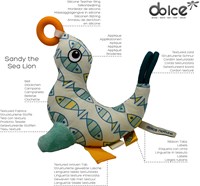 Dolce Toys Peluche d'activité océanique - Lion de mer Sandy-2