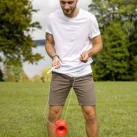 Schildkröt Diabolo Set für Kinder Anfänger rot mit Holzstäben-3