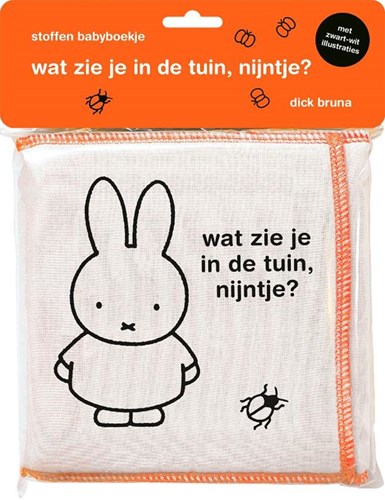 Mercis Stoff-Babybuch Miffy Garten - Babybuch Schwarz-Weiß 0+
