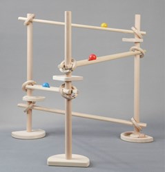 Bajo circuit à billes jouet en bois - piste colorée pour enfants