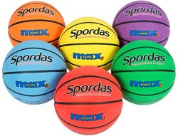 Spordas set de 6 ballons de basket Max en caoutchouc coloré