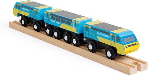 BigJigs train en bois Intercity 125 - train jouet pour enfants-3