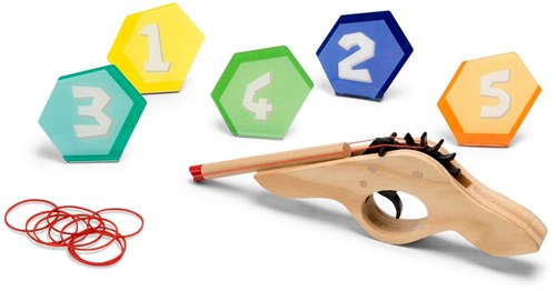 BS Toys Schießspiel Gummipistole Holz Zielscheiben Koordination-2