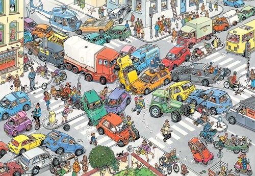 Jan van Haasteren Puzzle Verkehrschaos 3000 Teile Cartoon Puzzle Erwachsene-2