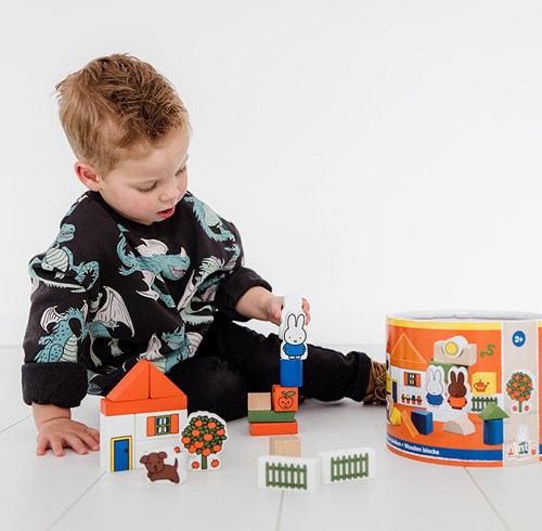 Bambolino Toys Nijntje Holzbausteine im Aufbewahrungstonne - Lernspielzeug-2
