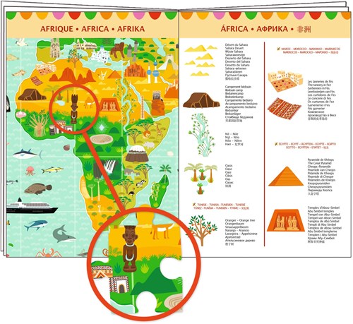 Djeco PUZZLES - PUZZLES OBSERVATION Tour du monde + livret - 200 pcs - FSC MIX