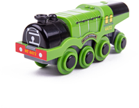 BigJigs Zug Flying Scotsman batteriebetrieben - Holzeisenbahn Spielzeug-2
