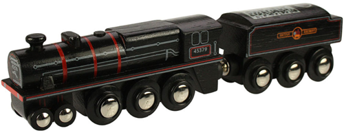 BigJigs Holzeisenbahn Dampflok - Black 5 - Spielzeugzug-2
