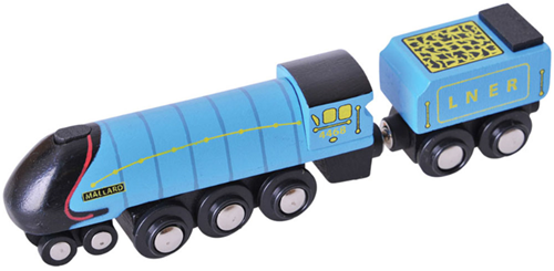 Bigjigs locomotive à vapeur en bois - Jouet réplique Mallard-2