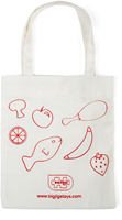 BigJigs Baumwoll Kinder Einkaufstasche - Spielzeug Tasche weiß rot-3