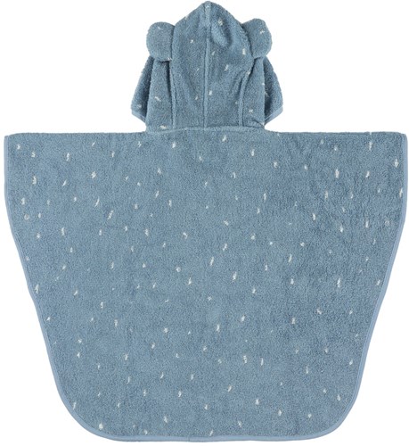 Trixie poncho coton bio cape de bain enfant Mrs Elephant bleu-2