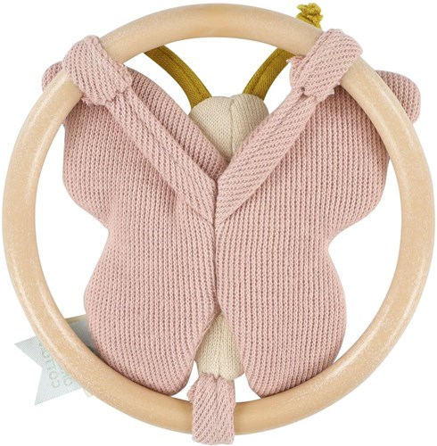 Trixie hochet bébé jouet papillon coton bio rose-2