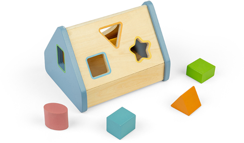 BigJigs Holz Formen Sortierhaus - Lernspielzeug in bunten Farben-3