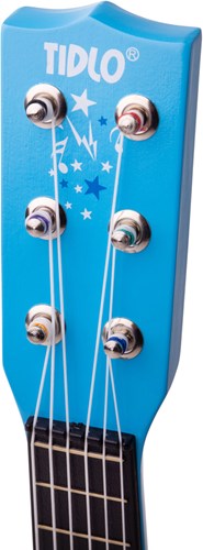 Tidlo guitare en bois bleue - guitare enfant motif étoiles-3