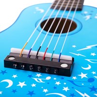 Tidlo guitare en bois bleue - guitare enfant motif étoiles-2