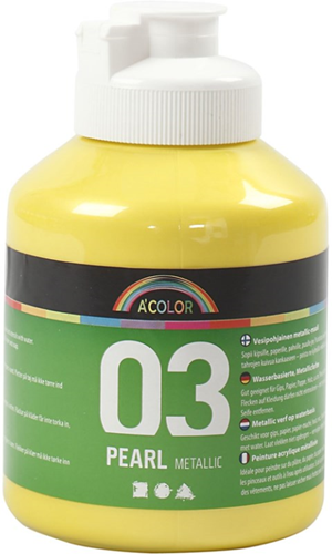 Creativ Company Acrylfarbe Gelb Metallic 500 ml - Kinderfarbe