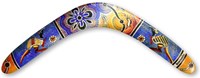 Boomerang Fan boomerang en bois aborigène droitier 30m extérieur multicolore