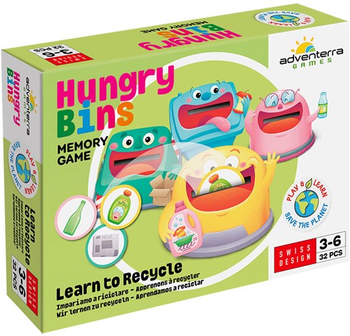 Adventerra Games jeu éducatif memory Hungry Bins recyclage
