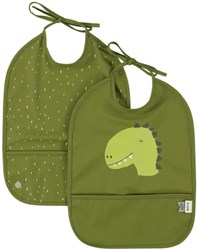 Trixie bavoir lavable 2-pack - Mr. Dino - imperméable - vert - réglable