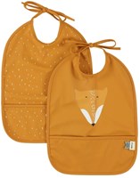 Trixie bavoir bébé lavable 2-pack - bavoir avec poche Mr. Fox