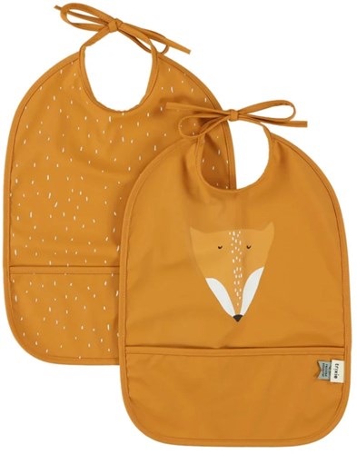 Trixie bavoir bébé lavable 2-pack - bavoir avec poche Mr. Fox