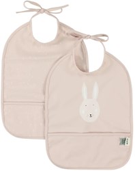 Trixie bavoir imperméable lot de 2 Mme Lapin - bavoir bébé avec poche récupératrice rose