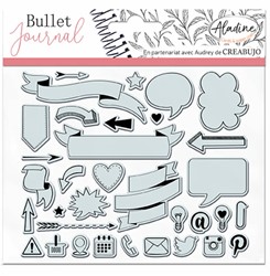 Aladine Aladine Stampo Bullet Journal Clear Stempels 16x16 cm Banners en Pictogrammen