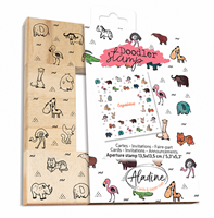 Aladine Holzstempel Tiere - Kreativer Hobby-Stempel 13,5x13,5 cm