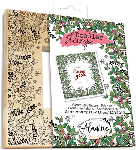 Aladine Holzstempel Weihnachten 13,5x13,5 cm - kreative Bastelidee