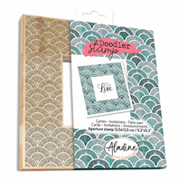 Aladine Holzstempel Schuppen kreatives Spielzeug 13,5x13,5 cm