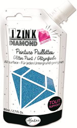 Aladine Aladine Izink Diamant-Glitzerfarbe, 24 Karat, 80 ml, Blau