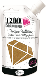 Aladine Aladine Izink Diamond Glitter Paint 24 Karat 80 ml Gold