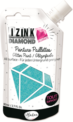 Aladine Aladine Izink Diamant-Glitzerfarbe, 24 Karat, 80 ml, Hellblau